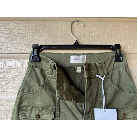 FRAME women Utility Pocket Crop Cargo Pant size 24 Washed Winter Moss 24x26 $288 - Picture 8 of 10